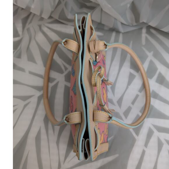 Dooney & Bourke Vintage Y2K Crayon Heart Mini Tassel Tote Satchel Italy - Picture 10 of 16